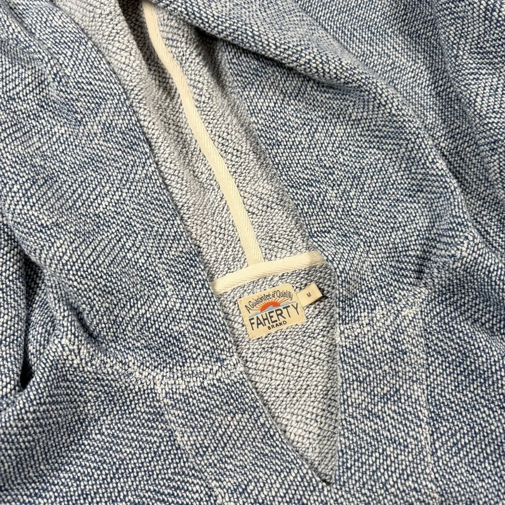 Faherty‎ Whitewater Hoodie Two-Tone Jacquard Herringbone Women’s Size M - Picture 5 of 5